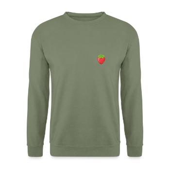 Strawberry Strawberry Fruit Fruit Fruit Drawing - Unisex Sweatshirt - army green - Front - Alina (178cm) & Michal (187cm)