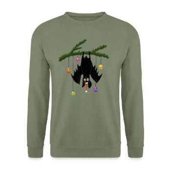 Christmas bat - Unisex Sweatshirt - army green - Front - Alina (178cm) & Michal (187cm)
