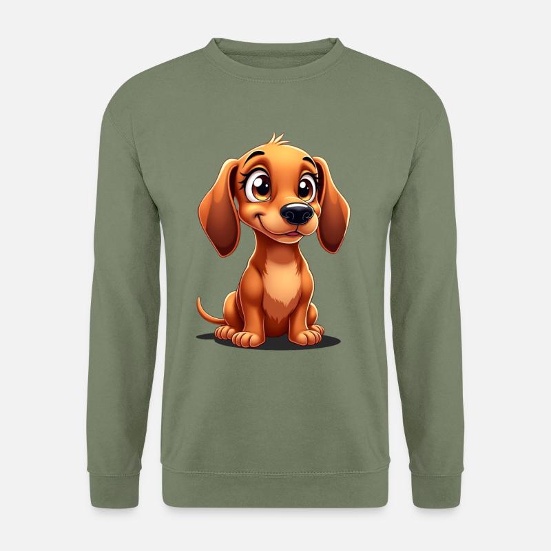 Cute Dachshund - Droll Dachshund - Unisex Sweatshirt - army green