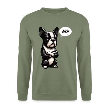 No Boston Terrier Boston Boston terrier besitzer - Unisex Pullover - Armeegrün - Vorne - Alina (178cm) & Michal (187cm)