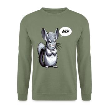 No Chinchilla Chinchillas Chinchilla Owner - Unisex Sweatshirt - army green - Front - Alina (178cm) & Michal (187cm)