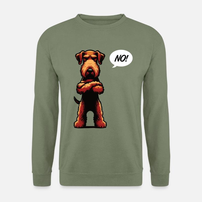 No Airedale Terrier Airedales Airedalebesitzer - Unisex Pullover - Armeegrün