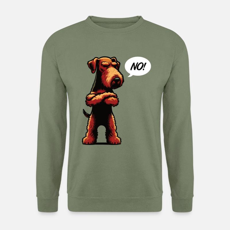 Pas d’Airedale Terrier Airedales Airedalebesitzer - Sweat-shirt Unisexe - vert militaire