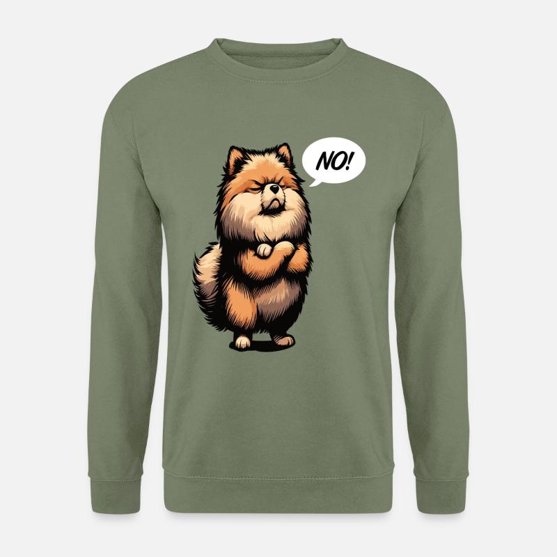 Pas de Spitz nain de Poméranie Spitz Nain Porte-Spitz - Sweat-shirt Unisexe - vert militaire
