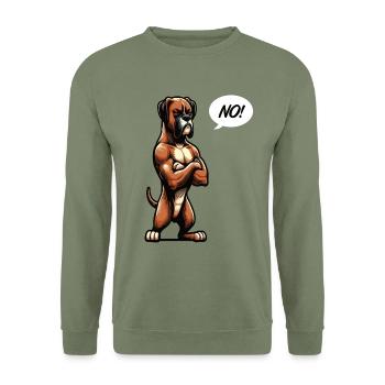 No Boxer Boxer Holder Boxer Dog Boxer Owner - Unisex Sweatshirt - army green - Front - Alina (178cm) & Michal (187cm)