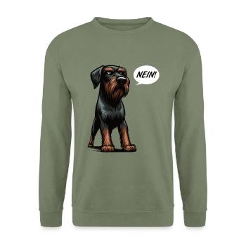 Nein Deutsch Drahthaar Deutsch-Drahthaar Besitzer - Unisex Pullover - Armeegrün - Vorne - Alina (178cm) & Michal (187cm)