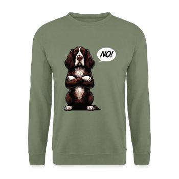 No Münsterländer Münsterländer Owner Münsterhund - Unisex Sweatshirt - army green - Front - Alina (178cm) & Michal (187cm)