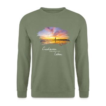 Cuxhaven Lifestyle - Unisex Pullover - Armeegrün - Vorne - Alina (178cm) & Michal (187cm)