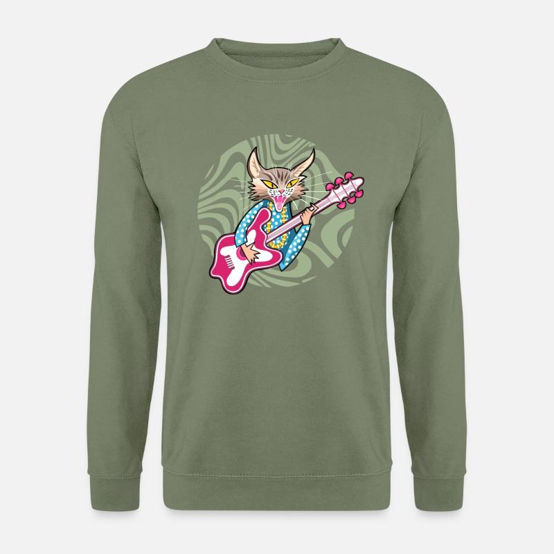 Rock Star Cat - Unisex Sweatshirt - army green