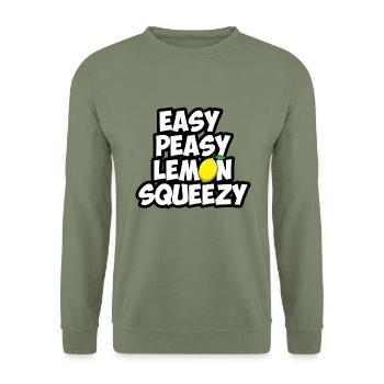 easy peasy lemon squeezy - Unisex Sweatshirt - army green - Front - Alina (178cm) & Michal (187cm)
