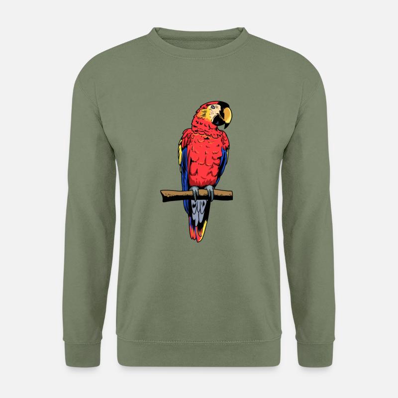 Papagei Ara Vogel exotisch Wildtiere Zootiere - Unisex Pullover - Armeegrün