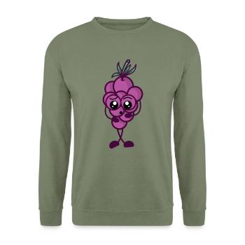 Weintrauben Lustig - Unisex Pullover - Armeegrün - Vorne - Alina (178cm) & Michal (187cm)