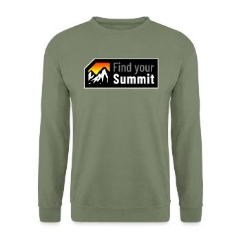 Find Your Summit - Unisex Sweatshirt - army green - Front - Alina (178cm) & Michal (187cm)