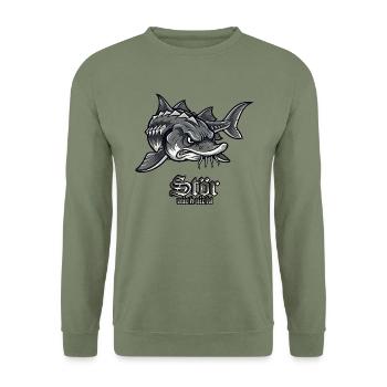Sturgeon Fishing Fishing Don't bother me - Unisex Sweatshirt - army green - Front - Alina (178cm) & Michal (187cm)