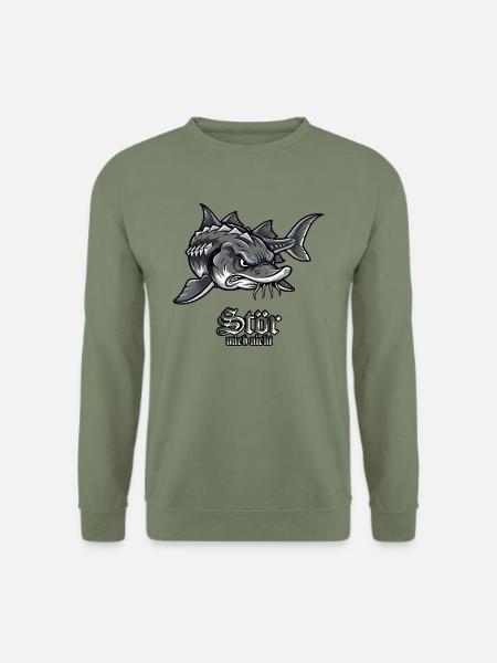 Stör Angeln Fischen Stör mich nicht - Unisex Pullover - Armeegrün