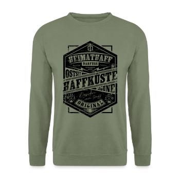 Haffküste // Heimathaff - Unisex Sweatshirt - army green - Front - Alina (178cm) & Michal (187cm)