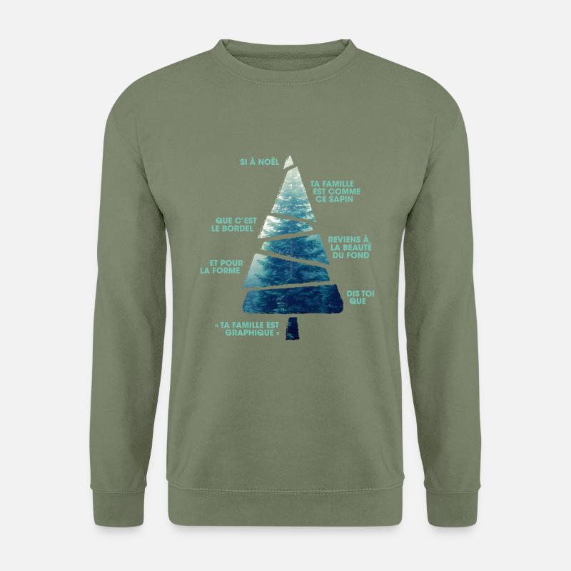 WEIHNACHTSBAUM NATÜRLICHE GRAFIK - Unisex Pullover - Armeegrün