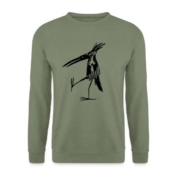 Standing bird - Unisex Sweatshirt - army green - Front - Alina (178cm) & Michal (187cm)