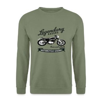Moto Cyclomoteur SR 500 Cult - Sweat-shirt Unisexe - vert militaire - Devant - Alina (178cm) & Michal (187cm)