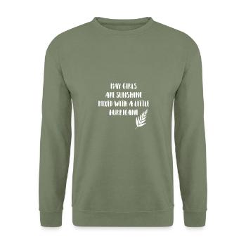 May Girls - Unisex Pullover - Armeegrün - Vorne - Alina (178cm) & Michal (187cm)
