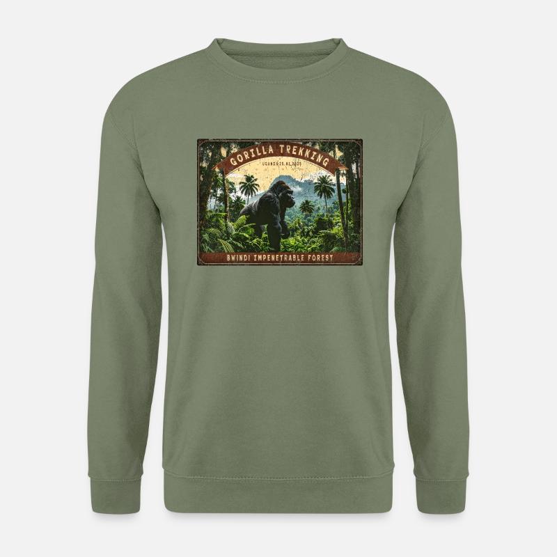 Gorilla Trekking Uganda–Bwindi Abenteuer - Unisex Pullover - Armeegrün
