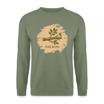 Astrein (saying with illustration) - Unisex Sweatshirt - army green - Front - Alina (178cm) & Michal (187cm)