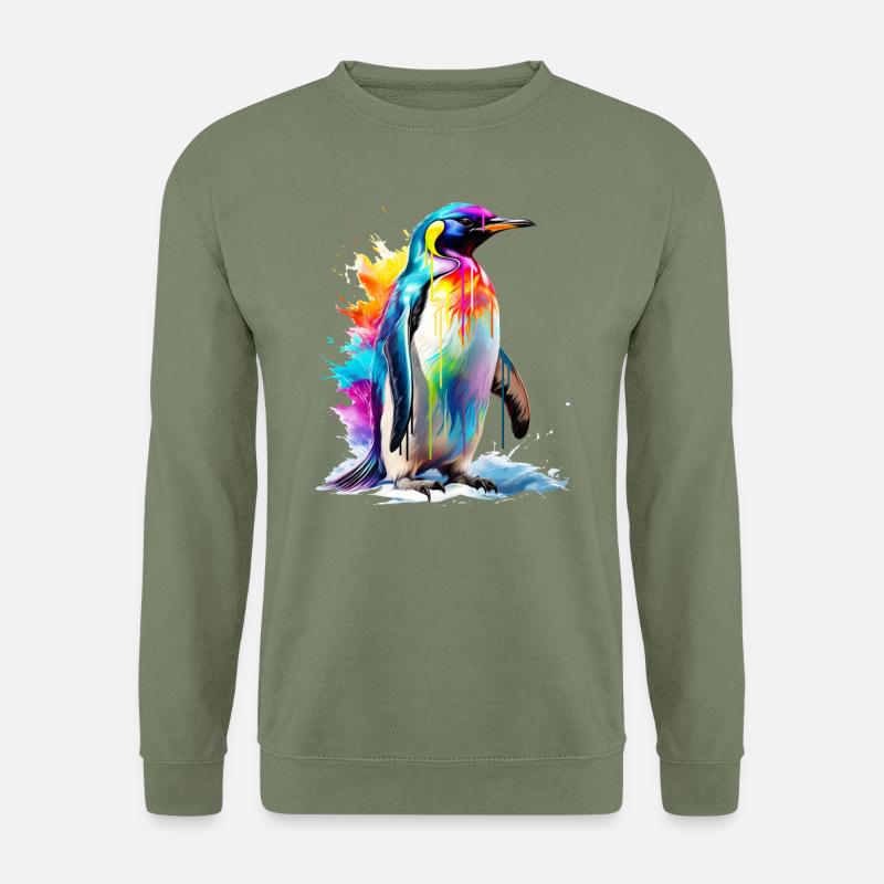 Painted Emperor Penguin - Unisex Sweatshirt - army green