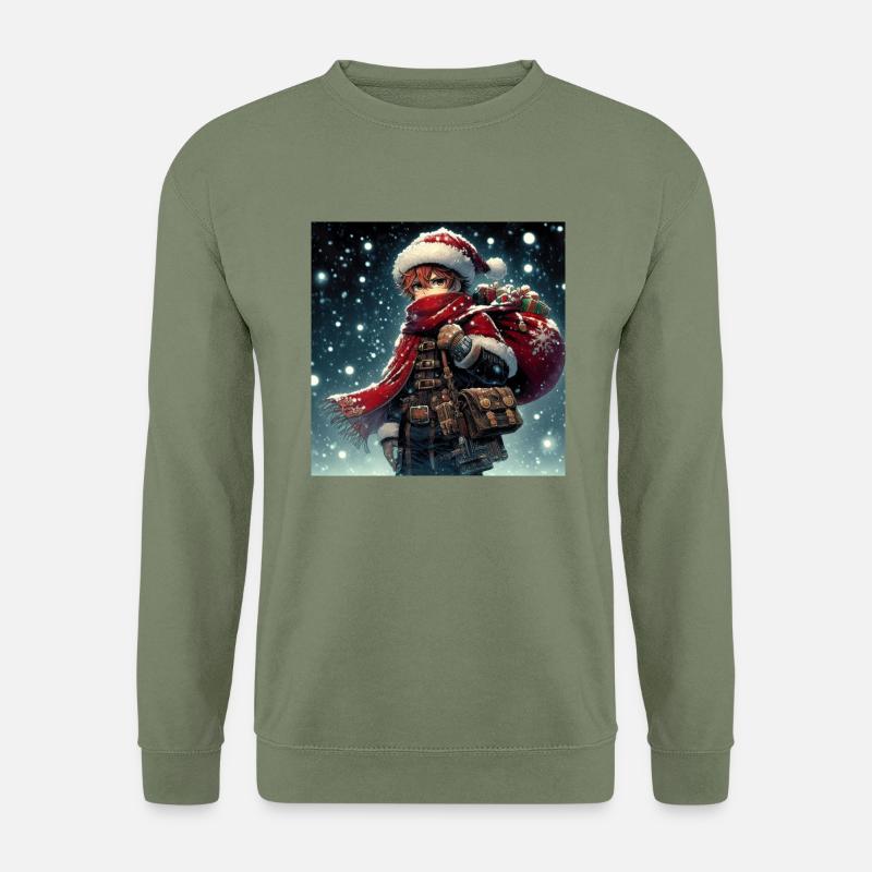 Manga Weihnachtsmann - Unisex Pullover - Armeegrün