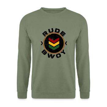 Rude Bwoy - Sweat-shirt Unisexe - vert militaire - Devant - Alina (178cm) & Michal (187cm)