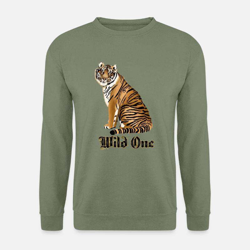 Wild One mit Tiger - Unisex Pullover - Armeegrün
