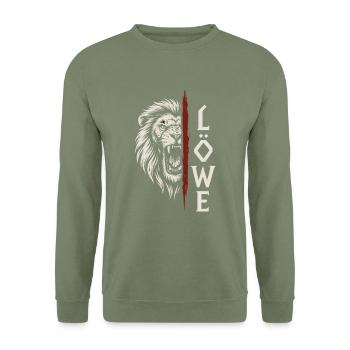König der Wildnis - Unisex Pullover - Armeegrün - Vorne - Alina (178cm) & Michal (187cm)