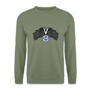 V8, muscle car, garage, voiture, tuning, États-Unis(25) - Sweat-shirt Unisexe - vert militaire - Devant - Alina (178cm) & Michal (187cm)