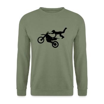 Motorcross - Unisex Pullover - Armeegrün - Vorne - Alina (178cm) & Michal (187cm)
