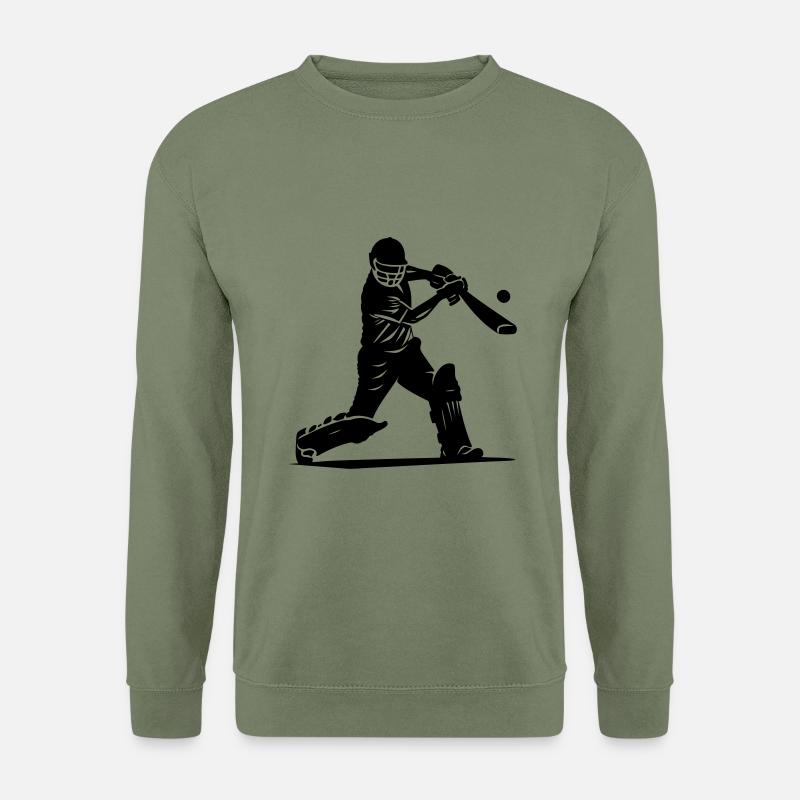 Cricketspieler Silhouette - Unisex Pullover - Armeegrün
