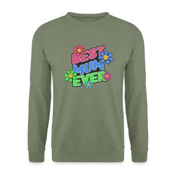 Best Mum ever - Unisex Sweatshirt - army green - Front - Alina (178cm) & Michal (187cm)