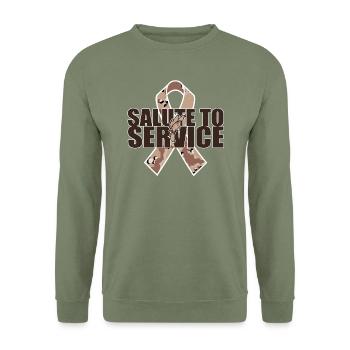 Salute To Service - Unisex Pullover - Armeegrün - Vorne - Alina (178cm) & Michal (187cm)