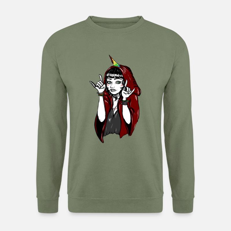 Heavy Metal Einhorn - Unisex Pullover - Armeegrün