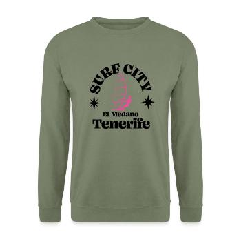 Surf City 2 - Unisex Pullover - Armeegrün - Vorne - Alina (178cm) & Michal (187cm)