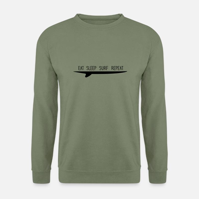 eat sleep surf repeat - Unisex Pullover - Armeegrün