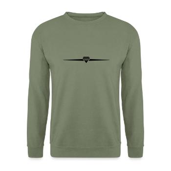 diamond_line__f1 - Unisex Pullover - Armeegrün - Vorne - Alina (178cm) & Michal (187cm)