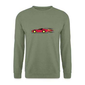 Rennwagen rennsport rennen schnell - Unisex Pullover - Armeegrün - Vorne - Alina (178cm) & Michal (187cm)