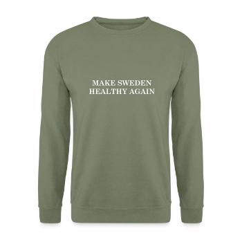 Make Sweden Healthy Again - Unisex Sweatshirt - army green - Front - Alina (178cm) & Michal (187cm)
