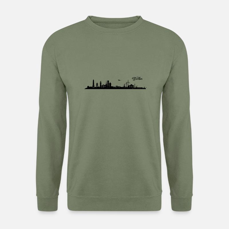 Borkumer Skyline - Unisex Pullover - Armeegrün
