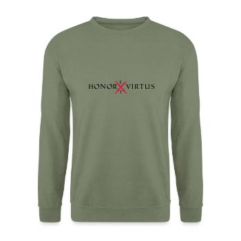 Honor Virtus 2 - Unisex Pullover - Armeegrün - Vorne - Alina (178cm) & Michal (187cm)