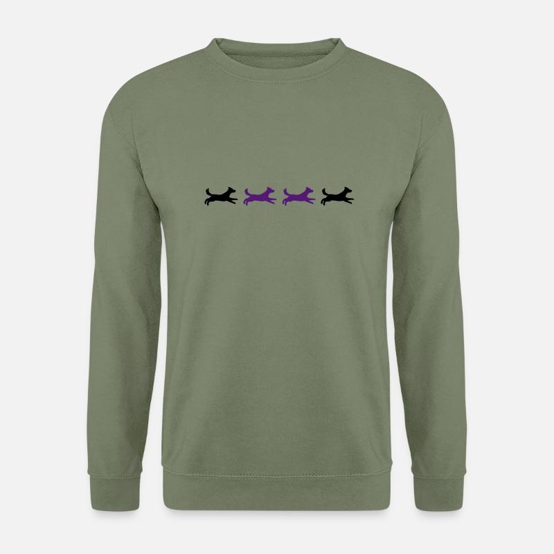 4x laufender Hund - Unisex Pullover - Armeegrün