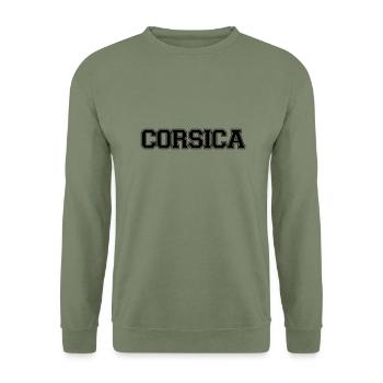 Corsica Name - Sweat-shirt Unisexe - vert militaire - Devant - Alina (178cm) & Michal (187cm)