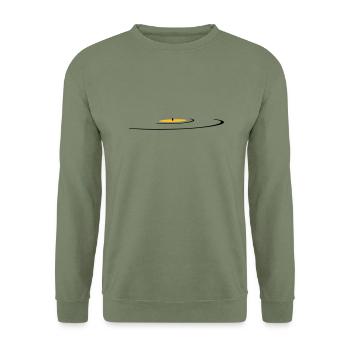 retro, vinyl, old school - Unisex Pullover - Armeegrün - Vorne - Alina (178cm) & Michal (187cm)