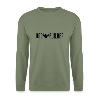 Bodybuilder - Sweat-shirt Unisexe - vert militaire - Devant - Alina (178cm) & Michal (187cm)
