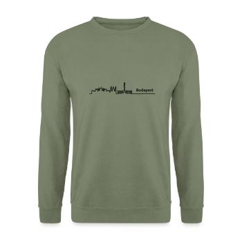budapest skyline - Unisex Pullover - Armeegrün - Vorne - Alina (178cm) & Michal (187cm)