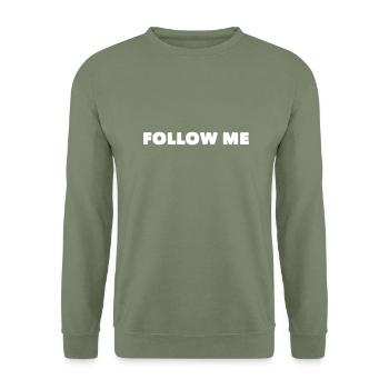 follow me-follow me-fun-funny-funny - Unisex Sweatshirt - army green - Front - Alina (178cm) & Michal (187cm)